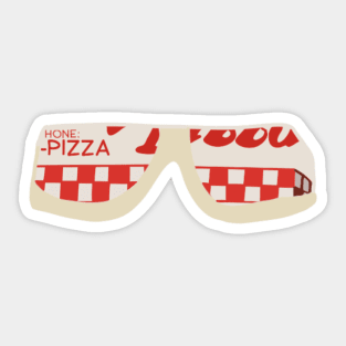 Elevens pizza blocker glasses - Stranger things Sticker